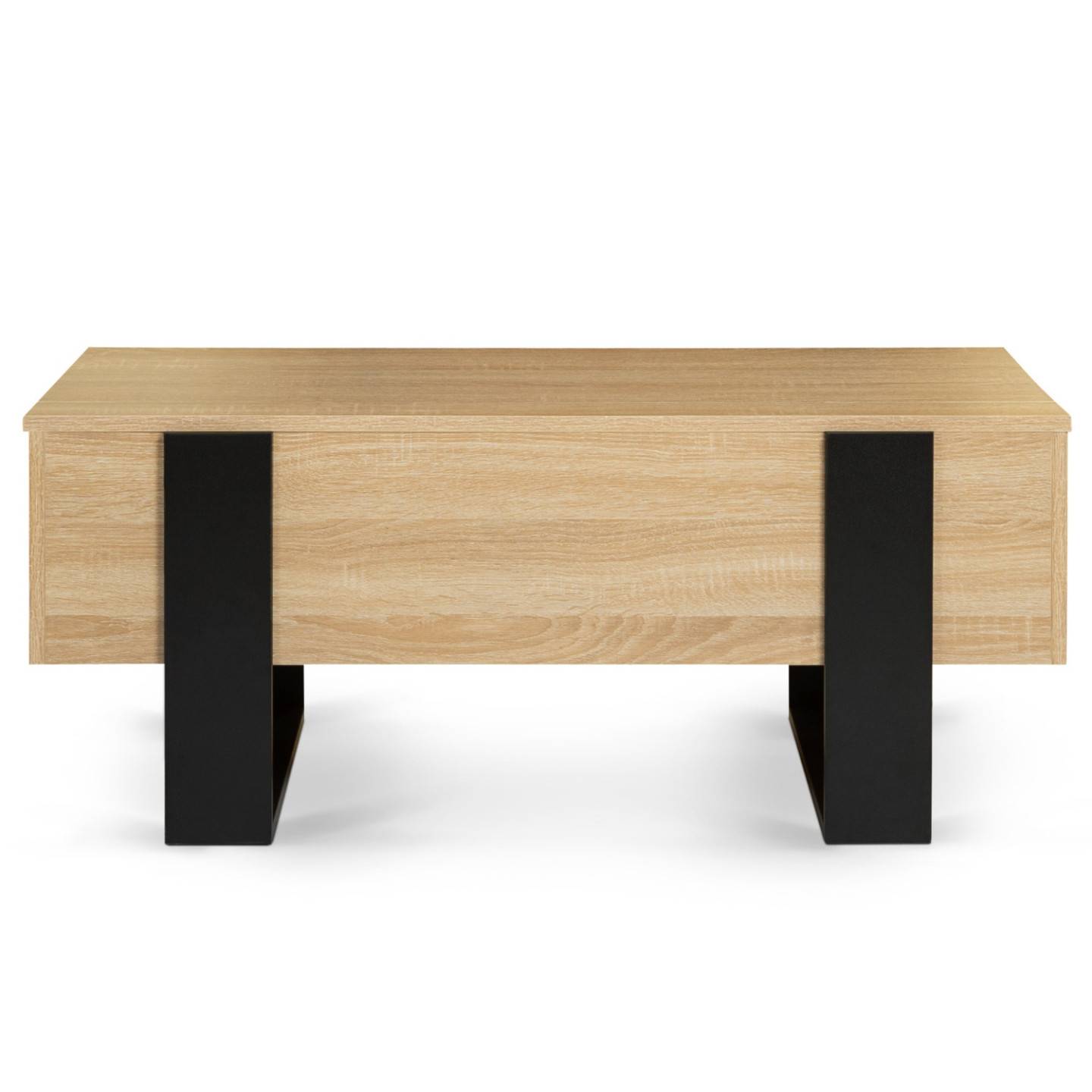 Table basse plateau relevable rectangulaire PHOENIX bois et noir - Image 3