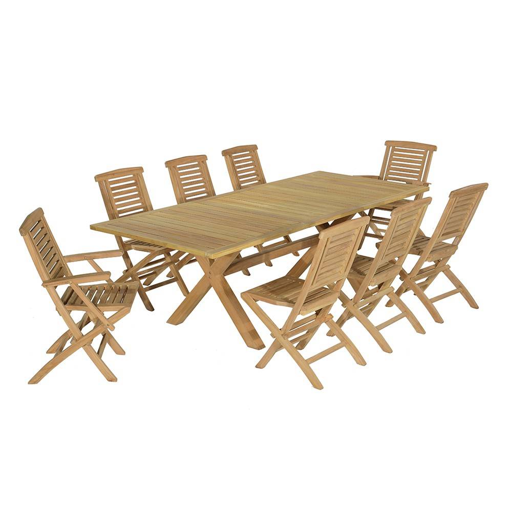 Salon de jardin teck massif Livourne, 8 places - TECK'Attitude - Imagen 1