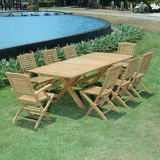 Salon de jardin teck massif Livourne, 8 places - TECK'Attitude - Imagen 5
