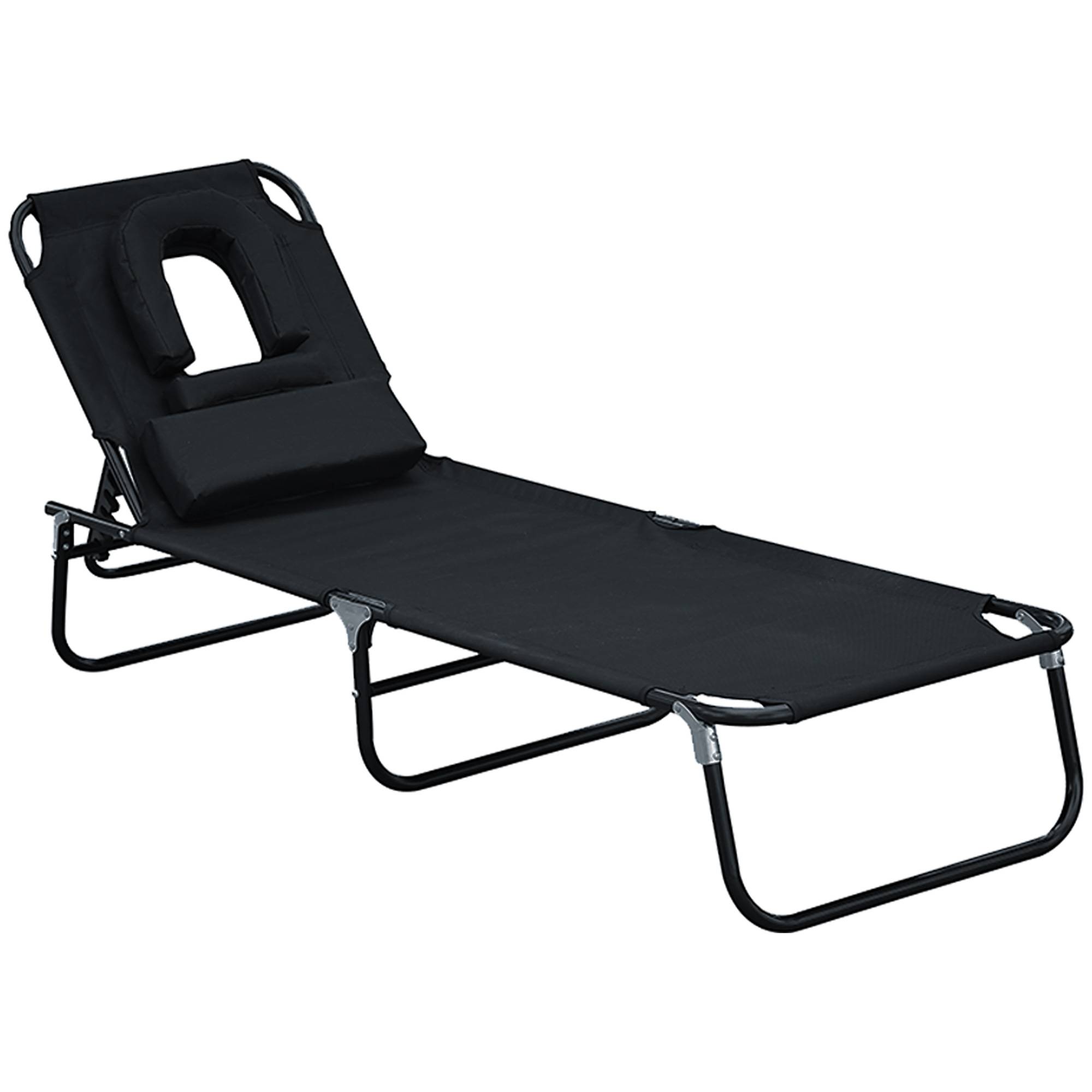 Maison Chic - Transat de Jardin Chaise Longue Pliante Bain de Soleil pour Lecture Noir fr63