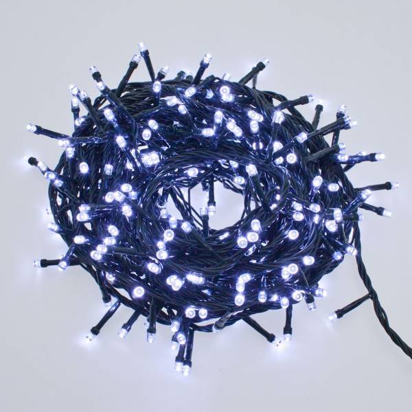 Lotti - Guirlande 8 effets blanc froid 12.5M 300 LED câble vert foncé timer IP44 extérieur Lotti - Imagen 8