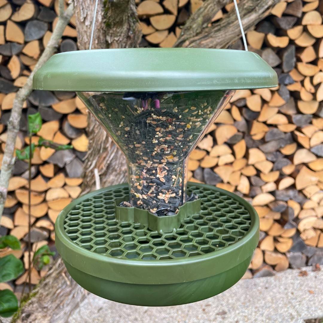 Mangeoire anti-nuisibles SMART BIRDS pour oiseaux verte SWISSINNO - Imagen 4