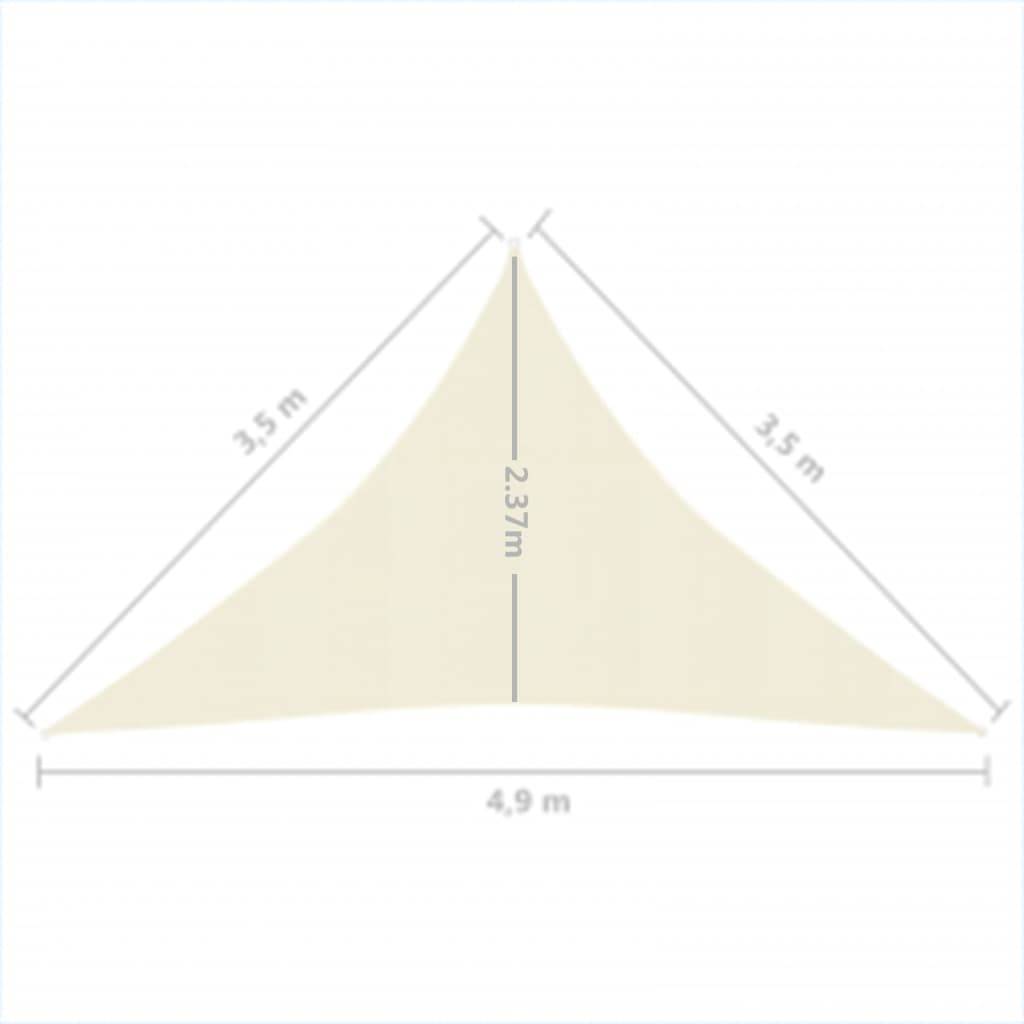 Helloshop26 - Voile toile d'ombrage parasol 160 g/m² 3,5 x 3,5 x 4,9 m PEHD crème - Imagen 6