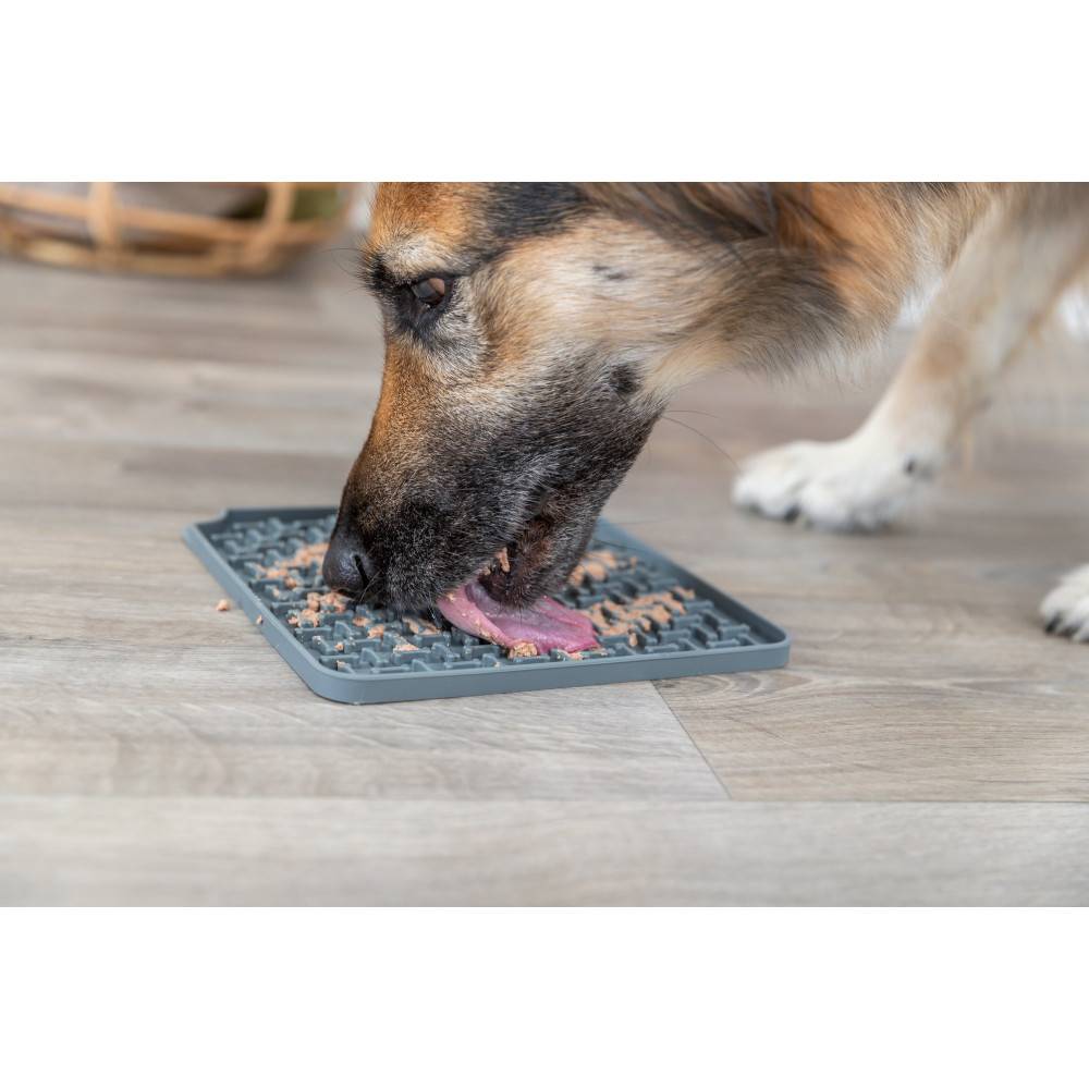 Trixie - Assiette à lécher Lick'n'Snack 20 x 20 cm gris pour chien - Imagen 2