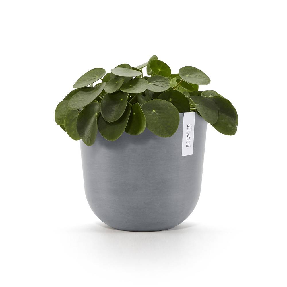 Ecopots - Pot Rond Oslo 25 Bleu Gris + réservoir d'eau - Ø 25 x H. 21,8 cm - 7,7 L ECOPOTS