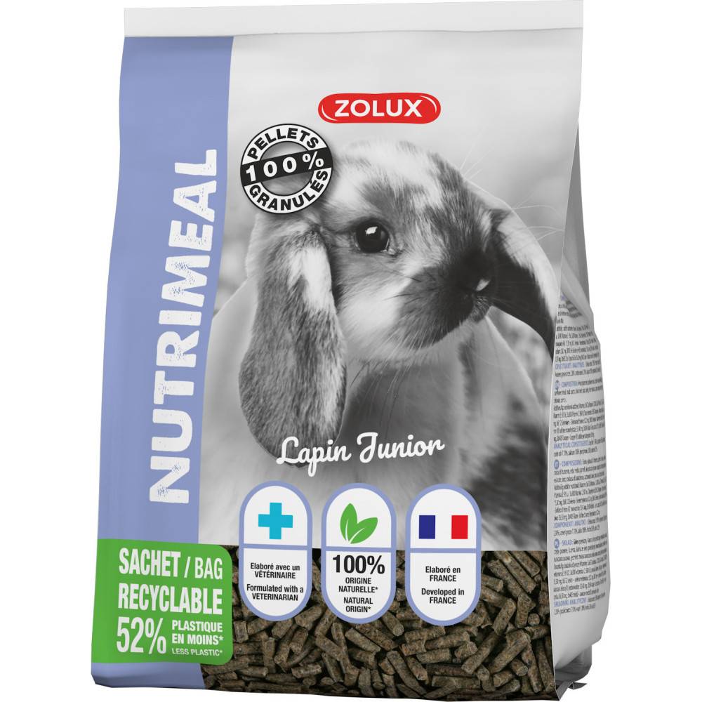 Zolux - zolux - Granulés lapin nain junior nutrimeal - 800g. - Imagen 3