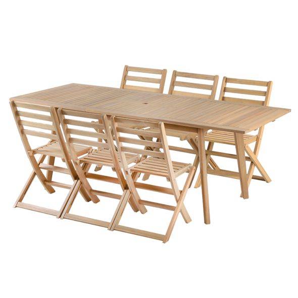 Beau Rivage - Ensemble table et 6 chaises MOLA extensible 160/220cm en bois d'acacia Beau Rivage - Imagen 9