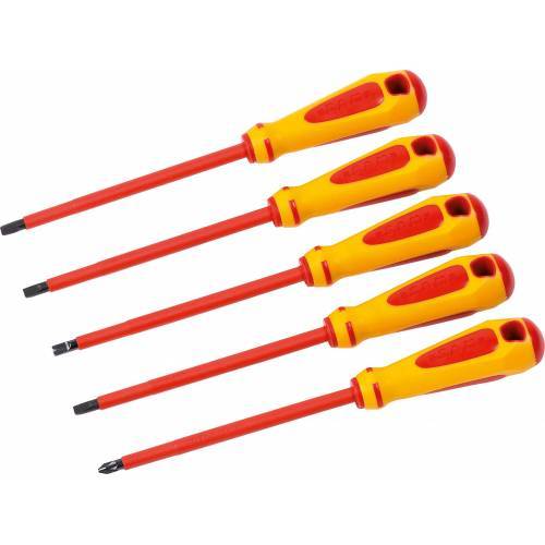 Jeu de 5 tournevis Fente et Phillips isolés 1000V SAM - ZTBPJ5 - Image 1