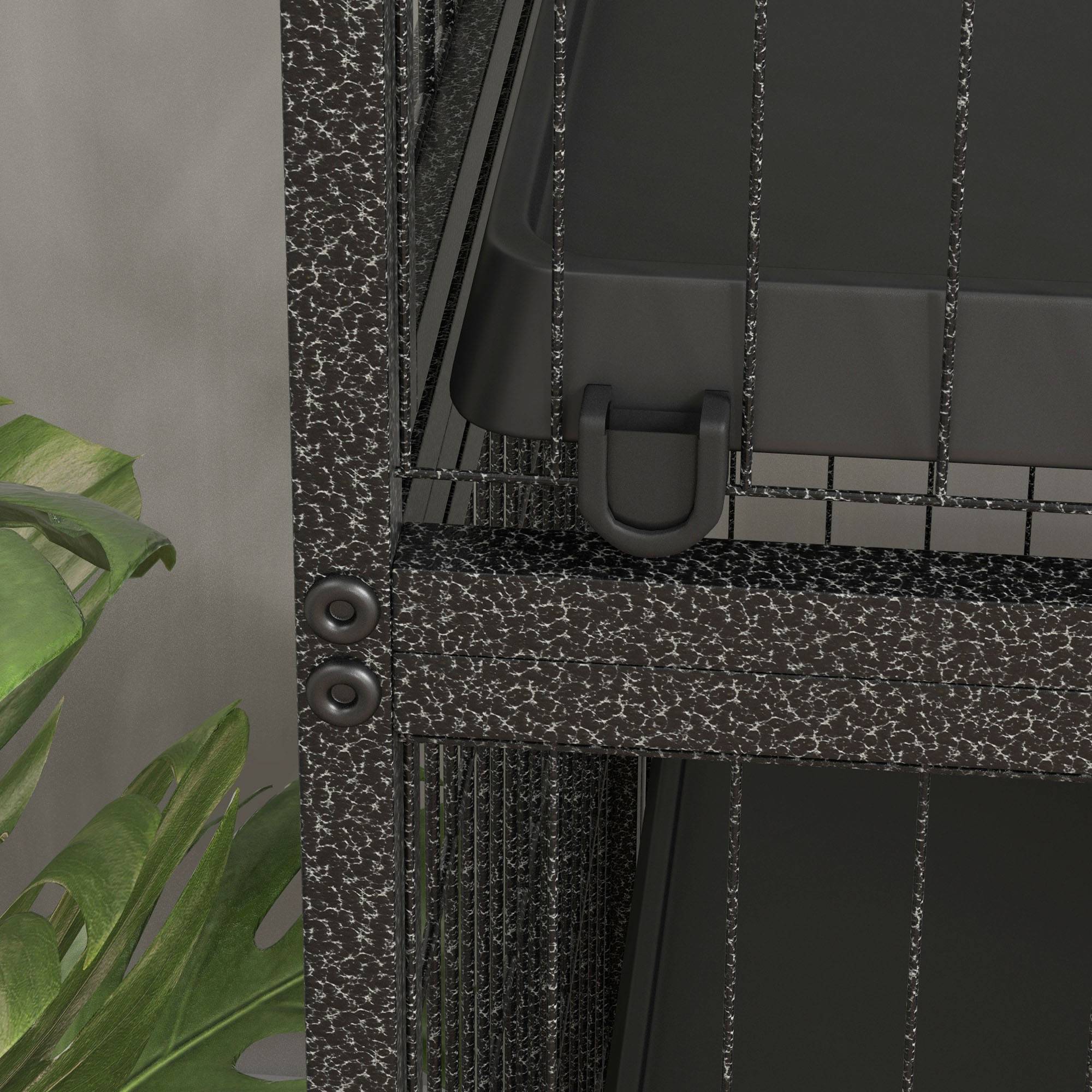 Cage pour petits animaux avec roues, rampes, hamac et bac amovible pour chinchillas, furets 80x52x128 cm Gris - Image 10