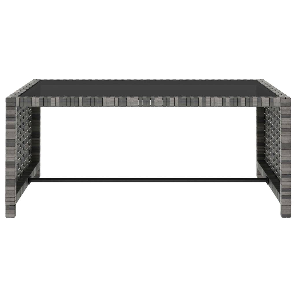 Helloshop26 - Lot de 2 transats chaise longue bain de soleil lit de jardin terrasse meuble d'extérieur avec table résine tressée gris - Imagen 8