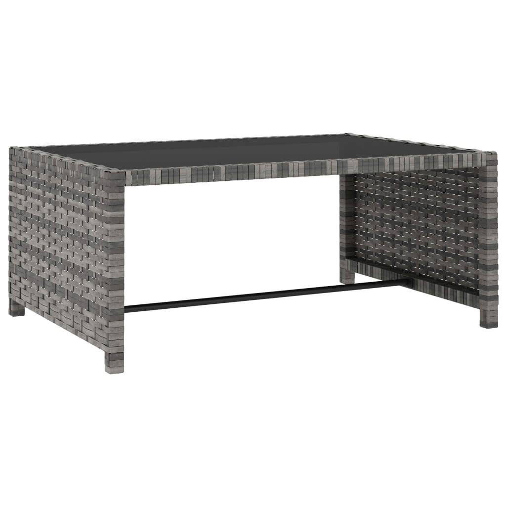 Helloshop26 - Lot de 2 transats chaise longue bain de soleil lit de jardin terrasse meuble d'extérieur avec table résine tressée gris - Imagen 7