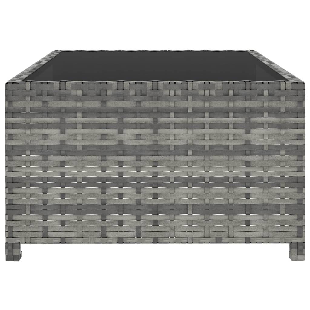 Helloshop26 - Lot de 2 transats chaise longue bain de soleil lit de jardin terrasse meuble d'extérieur avec table résine tressée gris - Imagen 9