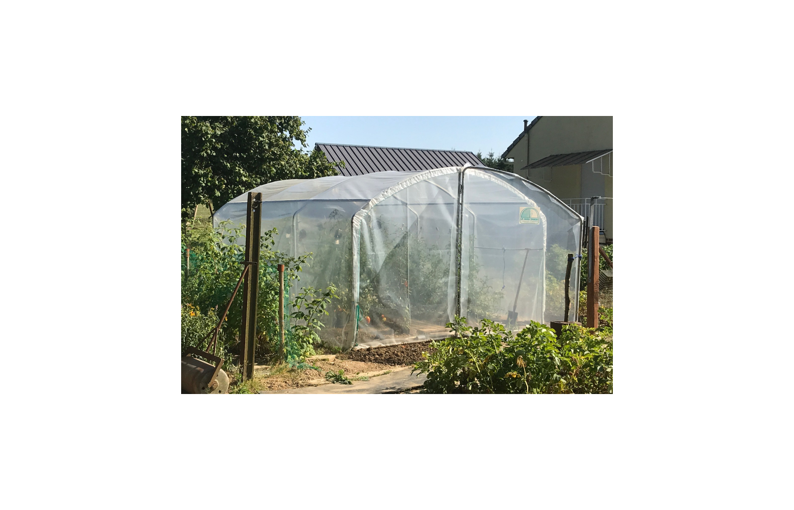 Serre tunnel de jardin - 13,5m² -  3 x 4,5 m - pieds droits - haute résistance à petit prix - LES SERRES TONNEAU - Image 4