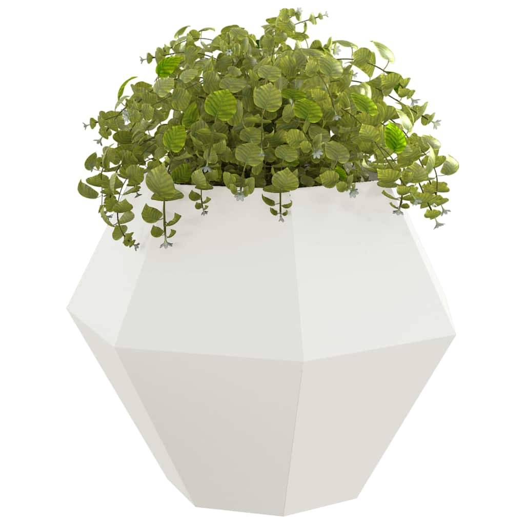 Jardinière | Pot de fleurs | Cache-pot | Bac à fleurs Blanc 100 x 100 x 80 cm Acier - Image 3