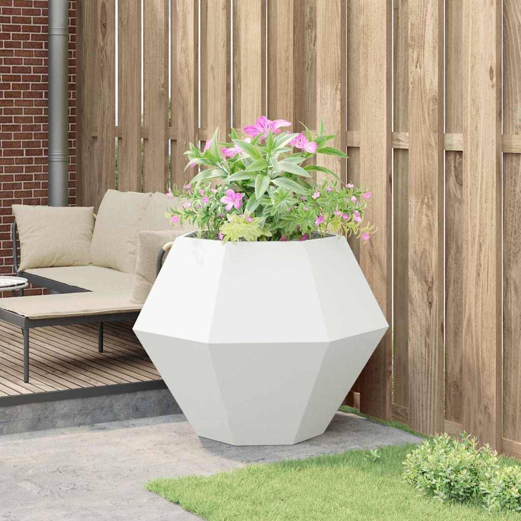 Jardinière | Pot de fleurs | Cache-pot | Bac à fleurs Blanc 100 x 100 x 80 cm Acier - Image 4