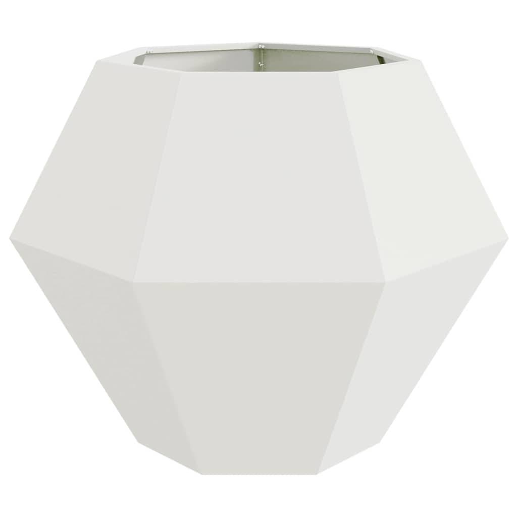 Jardinière | Pot de fleurs | Cache-pot | Bac à fleurs Blanc 100 x 100 x 80 cm Acier - Image 5