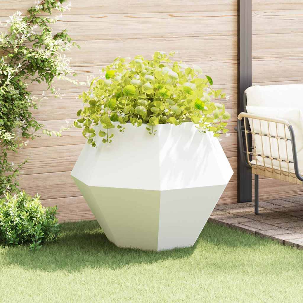 Jardinière | Pot de fleurs | Cache-pot | Bac à fleurs Blanc 100 x 100 x 80 cm Acier - Image 2