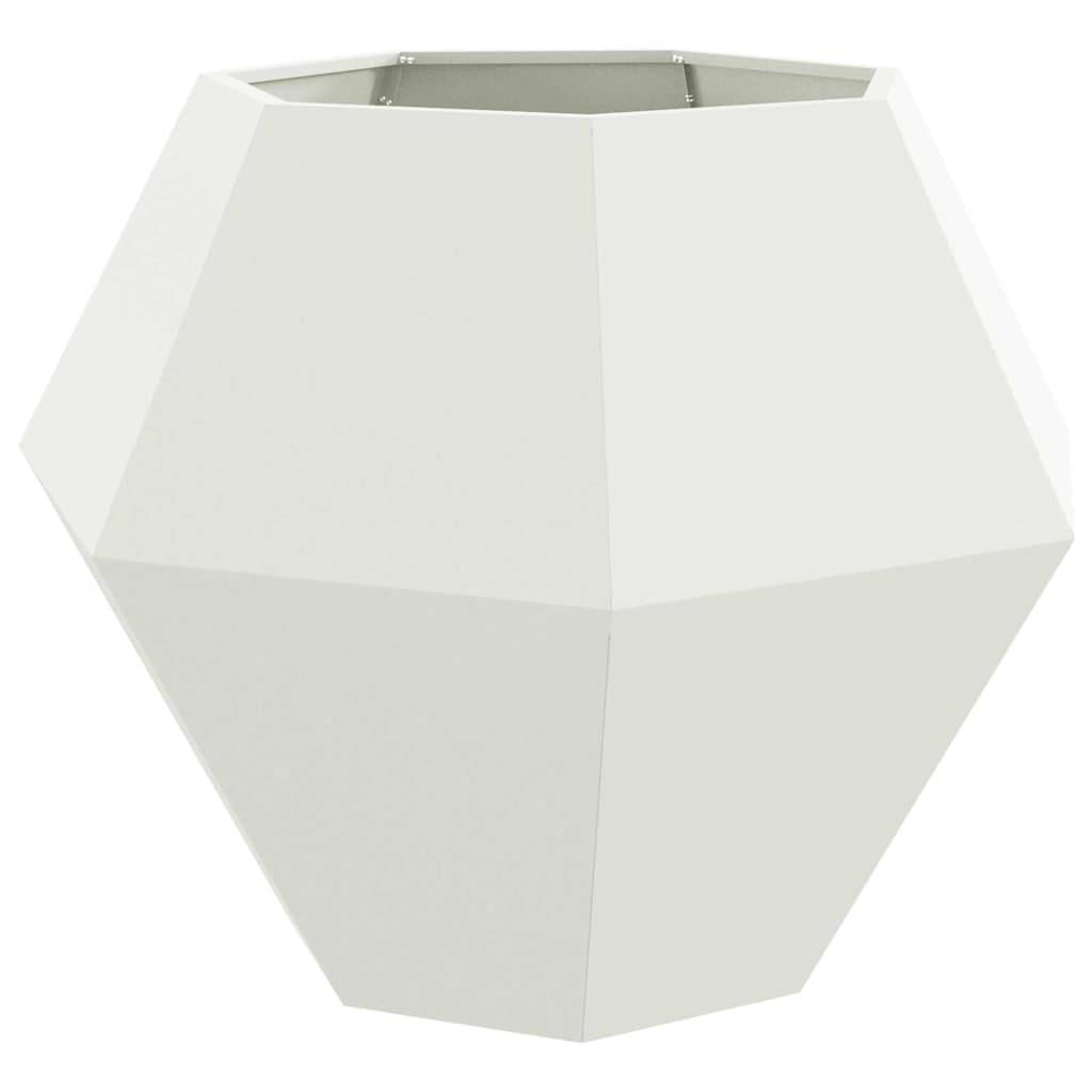 Jardinière | Pot de fleurs | Cache-pot | Bac à fleurs Blanc 100 x 100 x 80 cm Acier - Image 1