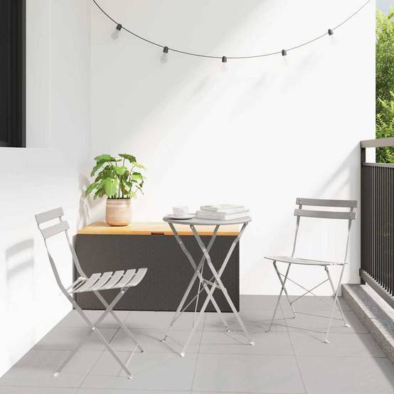 Chaise bois composite 2 places métal beige 42 x 46 x 82 cm - Prolenta premium p360.6 - Image 2
