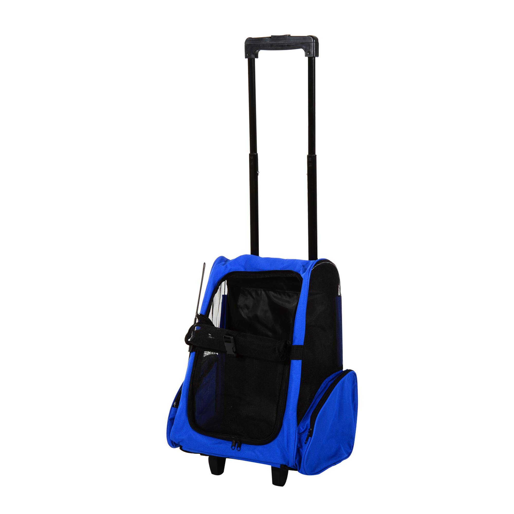 Sac à dos chariot 2 en 1 métal et Oxford pour chat et chien transport facile bleu - ComfortXL Outdoor Living - Image 2