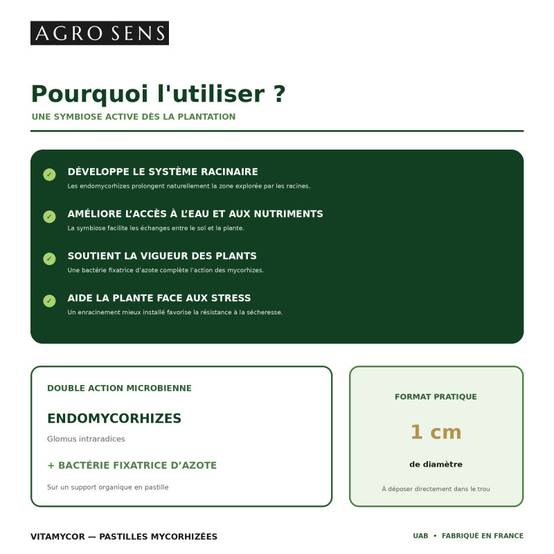 VitaMycor Pastilles - Mycorhizes pour plantations - Agro Sens - Sachet 1500 Pastilles - Image 6