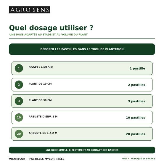 VitaMycor Pastilles - Mycorhizes pour plantations - Agro Sens - Sachet 1500 Pastilles - Image 5