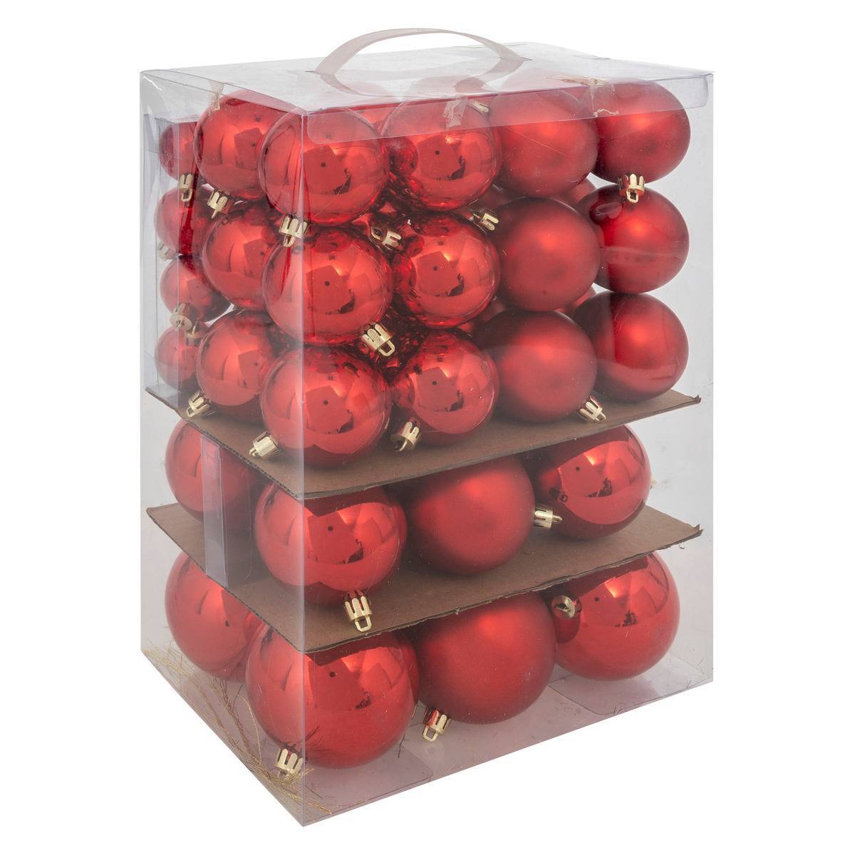 Fééric Lights & Christmas - Boules de Noël "Colorama de Noël" lot de 60 en plastique recyclé rouge - Feeric Lights & Christmas - Imagen 1