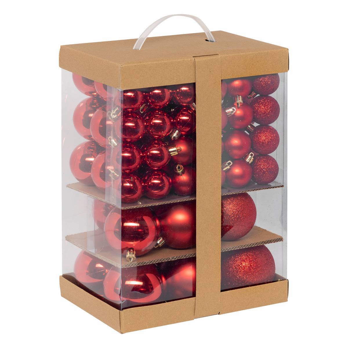 Fééric Lights & Christmas - Boules de Noël "Colorama de Noël" lot de 60 en plastique recyclé rouge - Feeric Lights & Christmas - Imagen 2