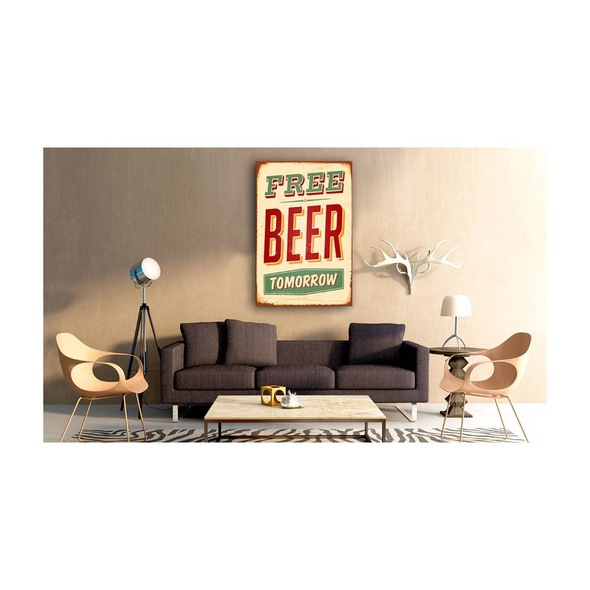 Tableau Imprimé "Free Beer Tomorrow" 80 x 120 cm - Image 2