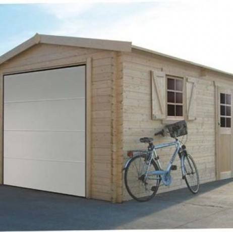 Garage TRADITIONNEL en bois 17,07 m² avec porte motorisée, Toiture Toit standard (roofing) - Imagen 1