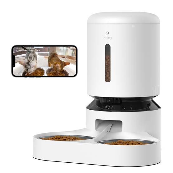 Petlibro Distributeur automatique de croquettes avec caméra - 5L - Dual Food Granary Blanc - Image 1