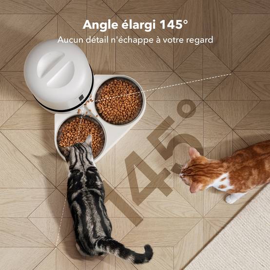 Petlibro Distributeur automatique de croquettes avec caméra - 5L - Dual Food Granary Blanc - Image 2