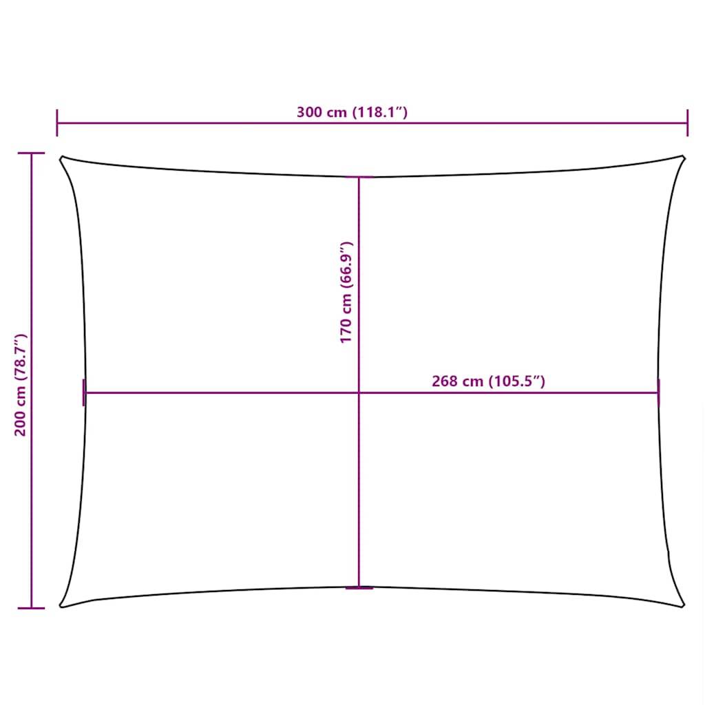 Voile d'ombrage tissu Oxford bleu 300 x 200 cm - PANGIVO - Image 9