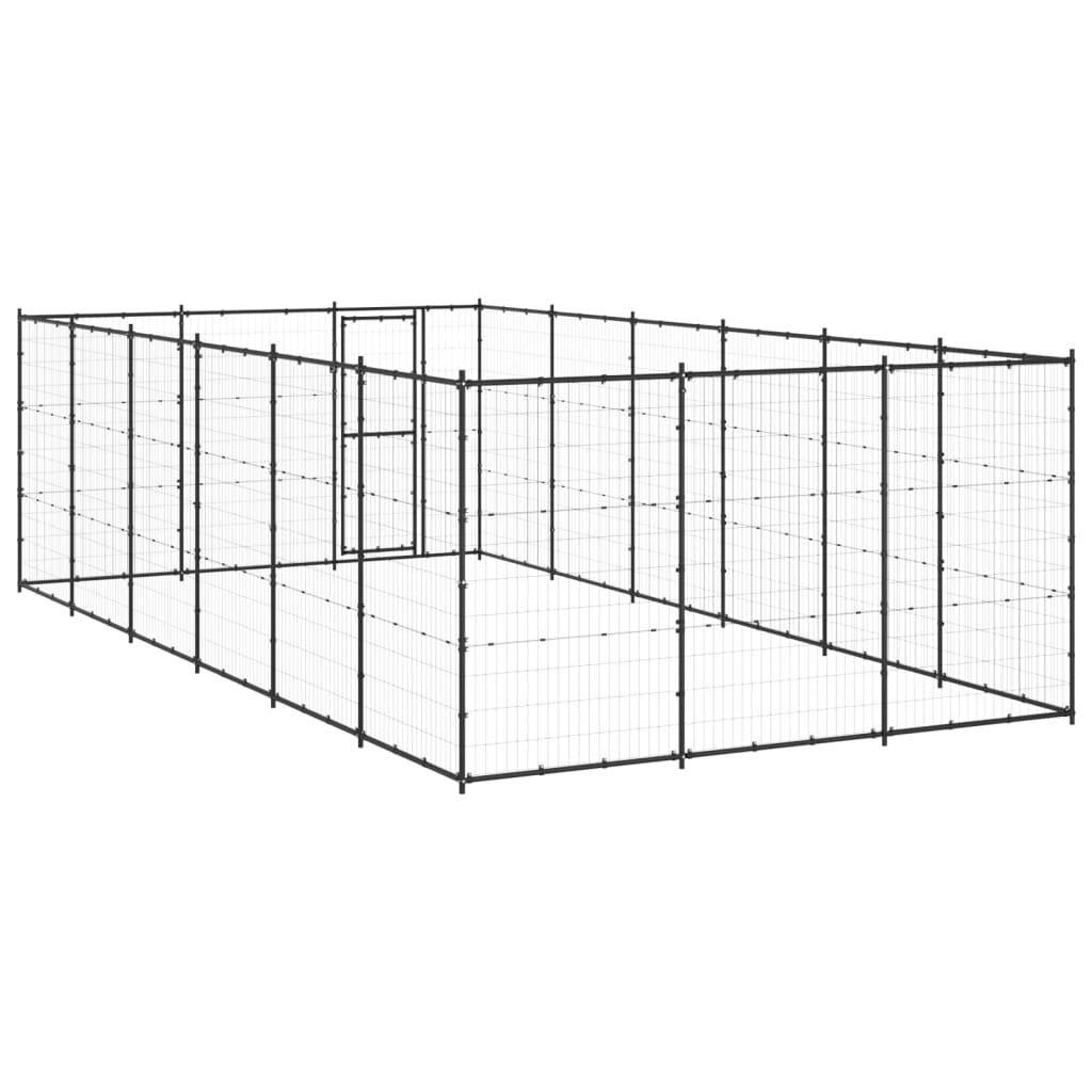 Helloshop26 - Chenil extérieur cage enclos parc animaux chien d'extérieur pour chiens acier 21,78 m² - Imagen 5