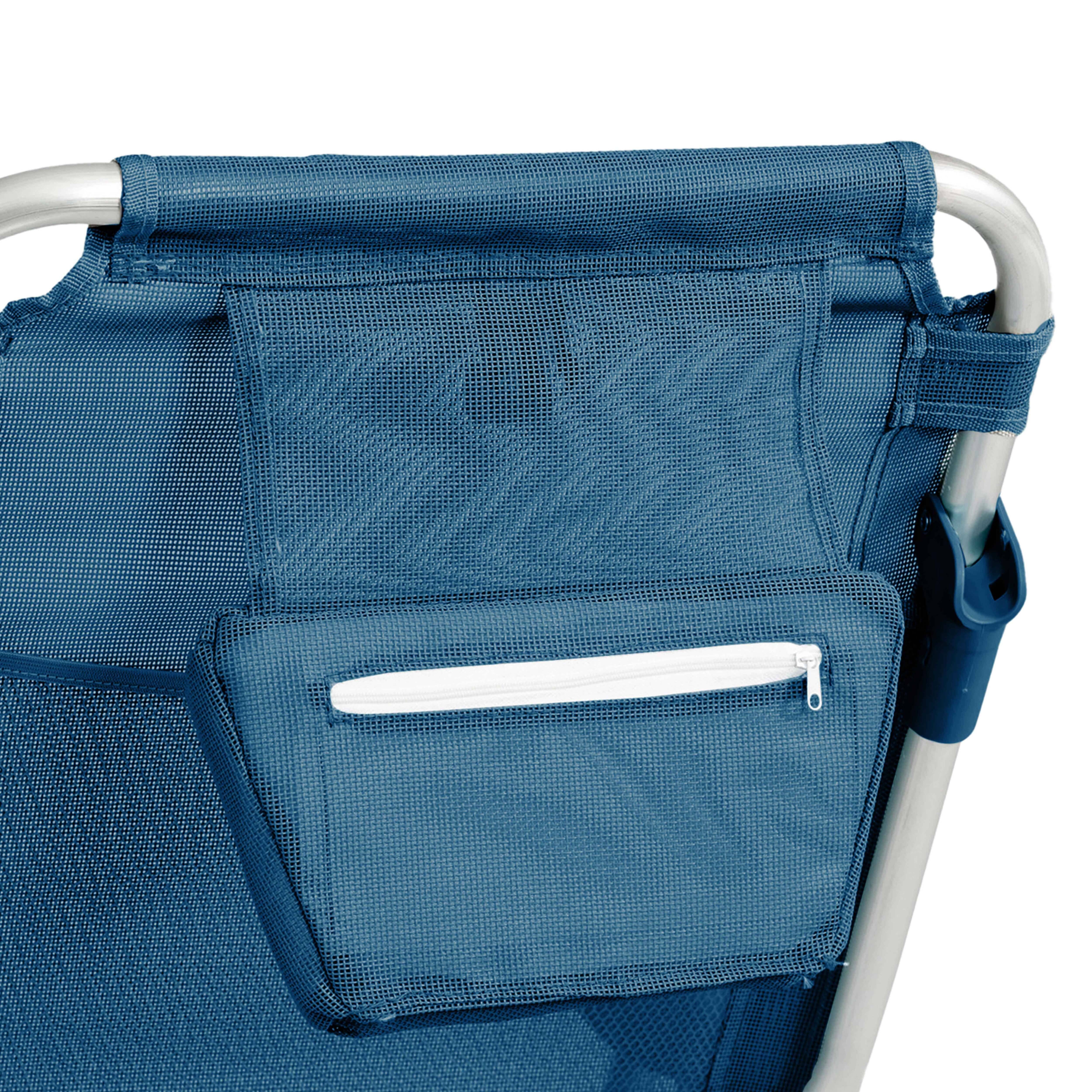 Oviala - Lot de 2 fauteuils clic clac des plages en polyester bleu lazuli Clic Clac des plages - Oviala - Imagen 5