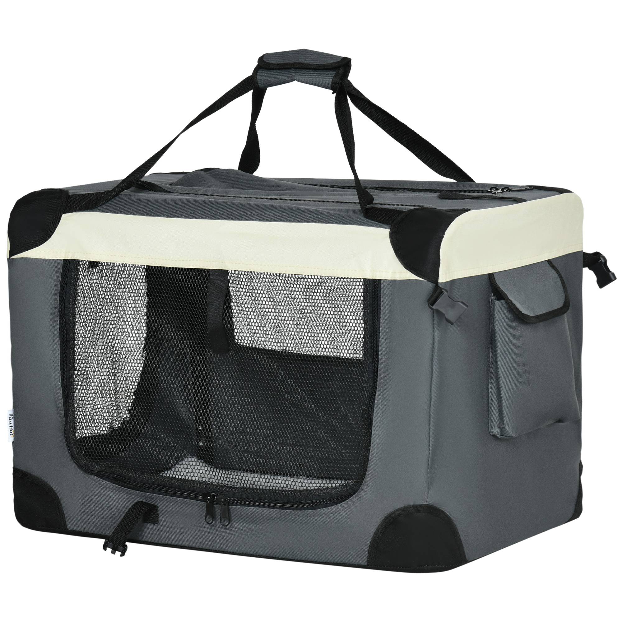 Sac de transport pliable polyester et acier gris noir 60 x 41 x 41 cm - PANGIVO - Image 2