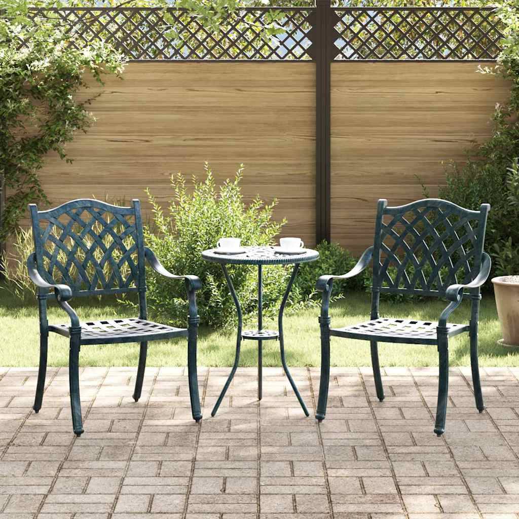 Chaise de jardin aluminium vert 56 x 55 x 92,5 cm (Lot de 2) - PANGIVO - Image 1