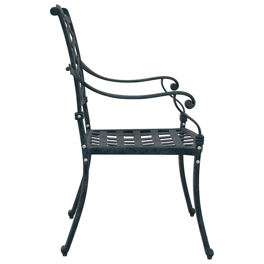 Chaise de jardin aluminium vert 56 x 55 x 92,5 cm (Lot de 2) - PANGIVO - Image 5