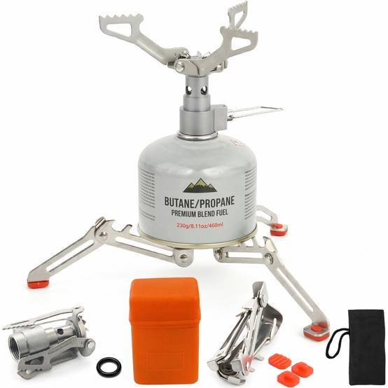 Brûleur pliable et support de cartouche inox Trailgaz Titanium Plus pour camping et randonnée - Image 1
