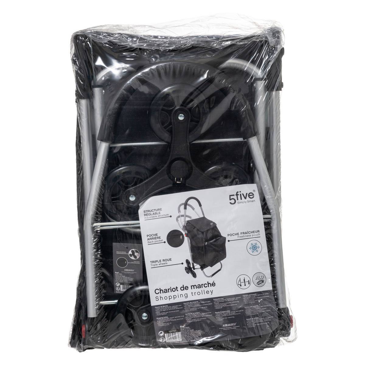 Chariot de course pliable 6 roues noir - 5five - Image 3