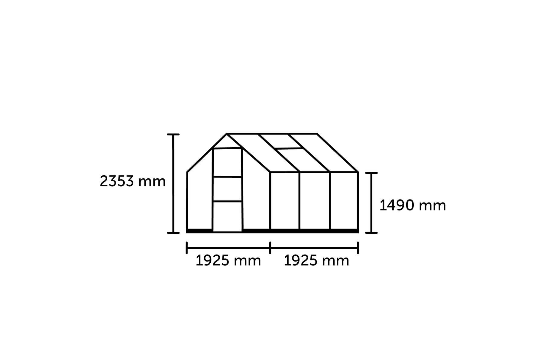 Halls - Serre en polycarbonate 3,7 m² ICON 6, aluminium - Halls - Image 5