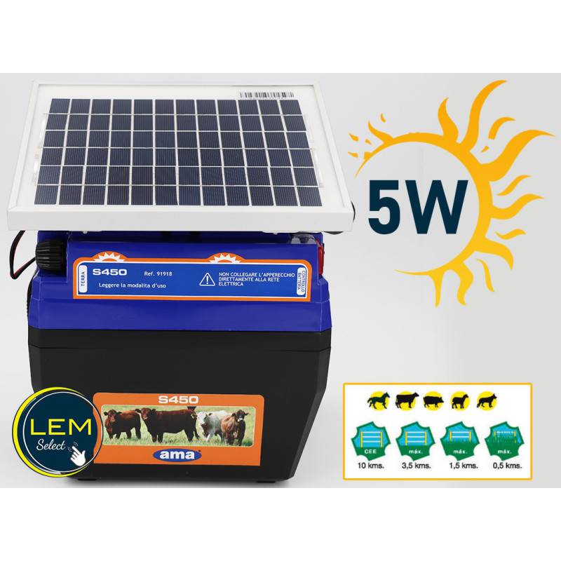 Lem Select - Électrificateur avec panneau solaire pour clôture électrique 5W 12V - Imagen 2