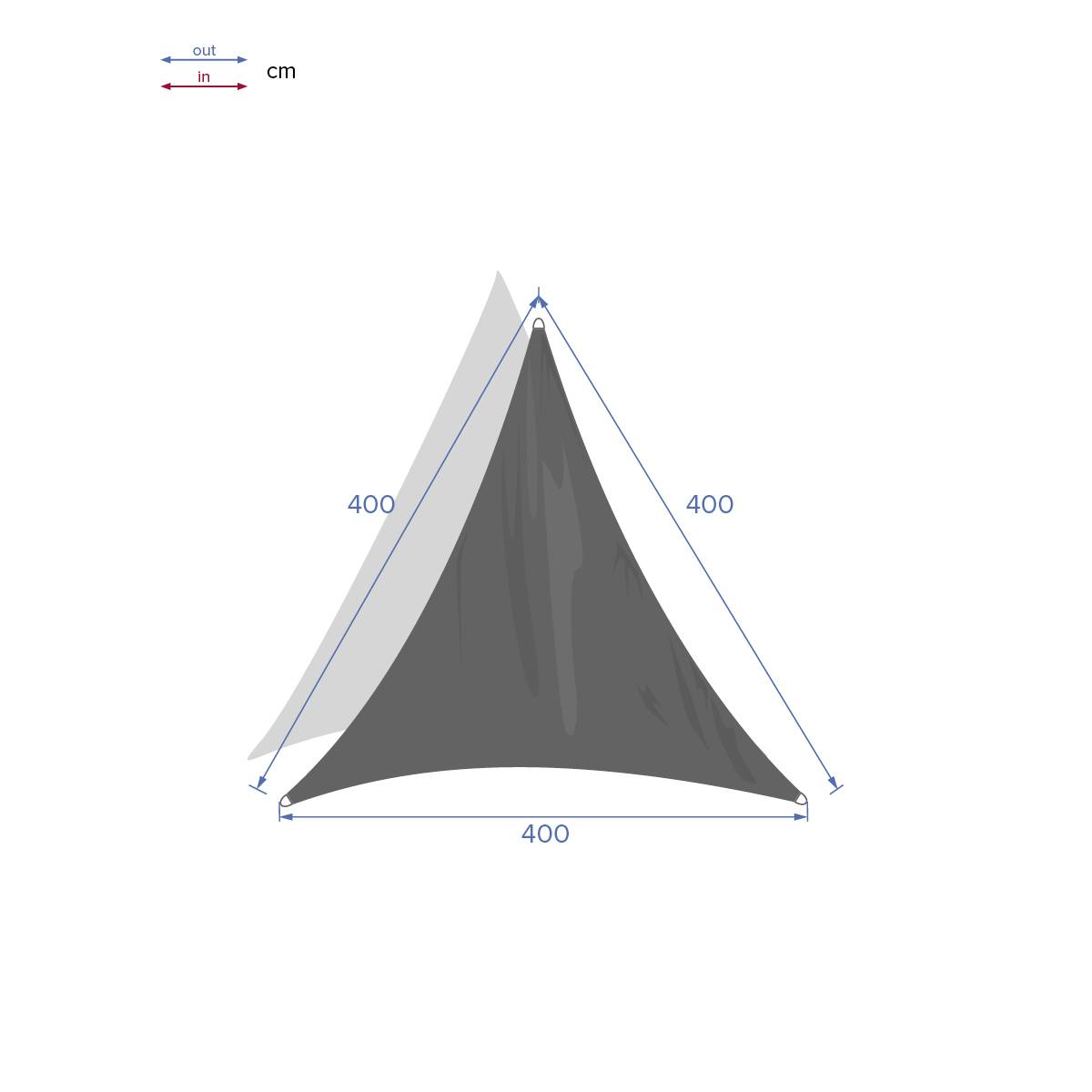 Hesperide - Voile d'ombrage triangulaire "Curacao" émeraude 4x4x4m en polyester Hespéride - Imagen 4