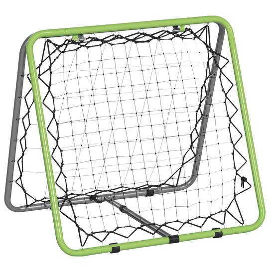 Filet de rebond mural pour football, baseball et basketball, double face, réglable en 5 positions, en métal, vert et noir, 75 x 75 x 64 cm - Image 1