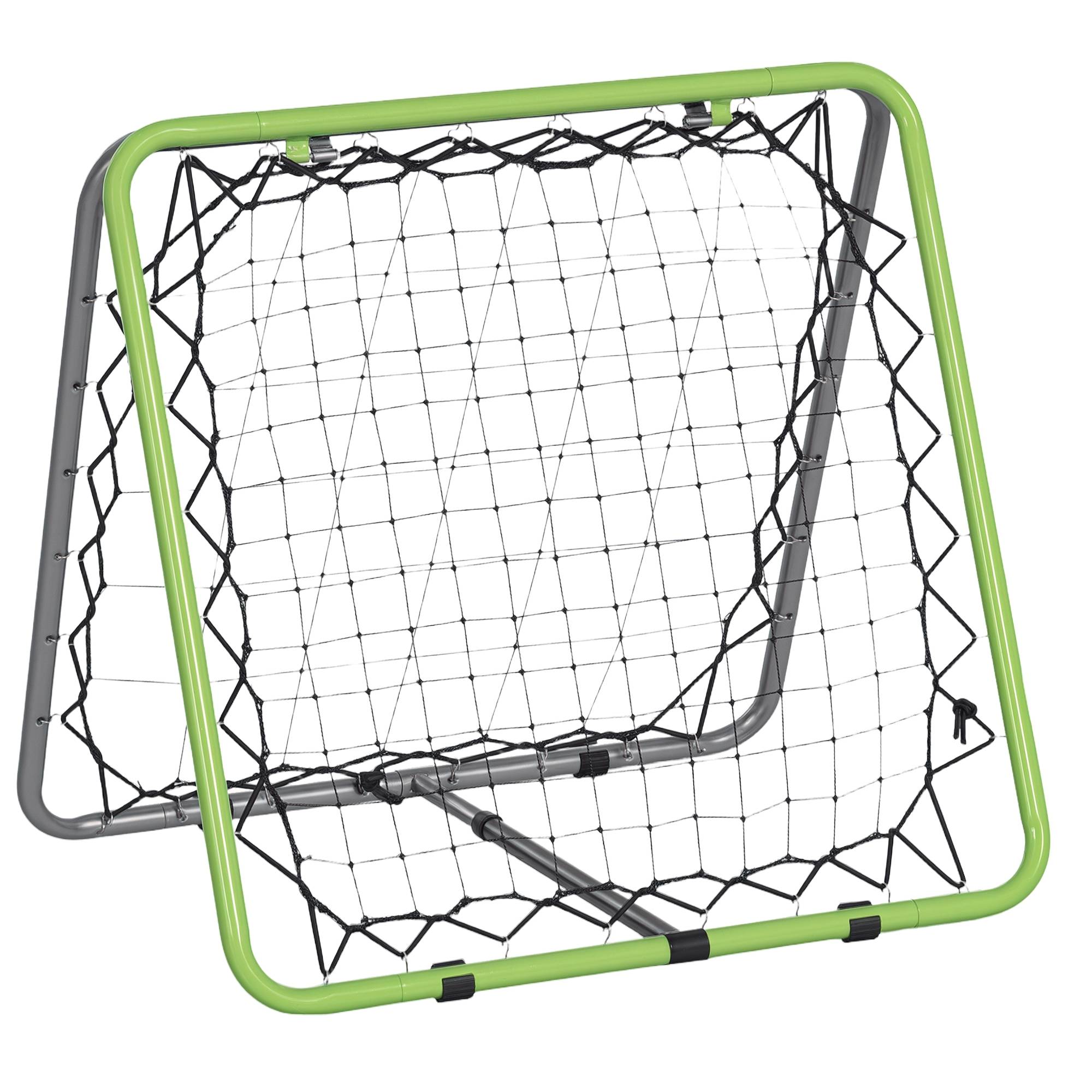 Filet de rebond mural pour football, baseball et basketball, double face, réglable en 5 positions, en métal, vert et noir, 75 x 75 x 64 cm - Image 1