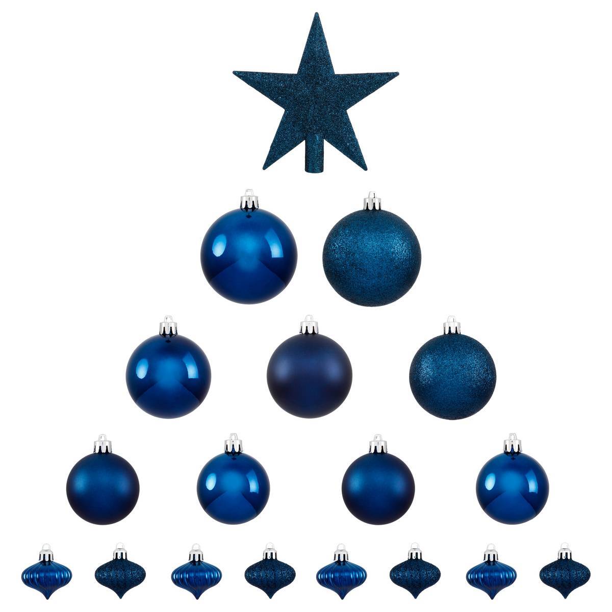 Fééric Lights & Christmas - Kit décos de sapin 18 pièces bleu nuit - Feeric Lights & Christmas - Imagen 2