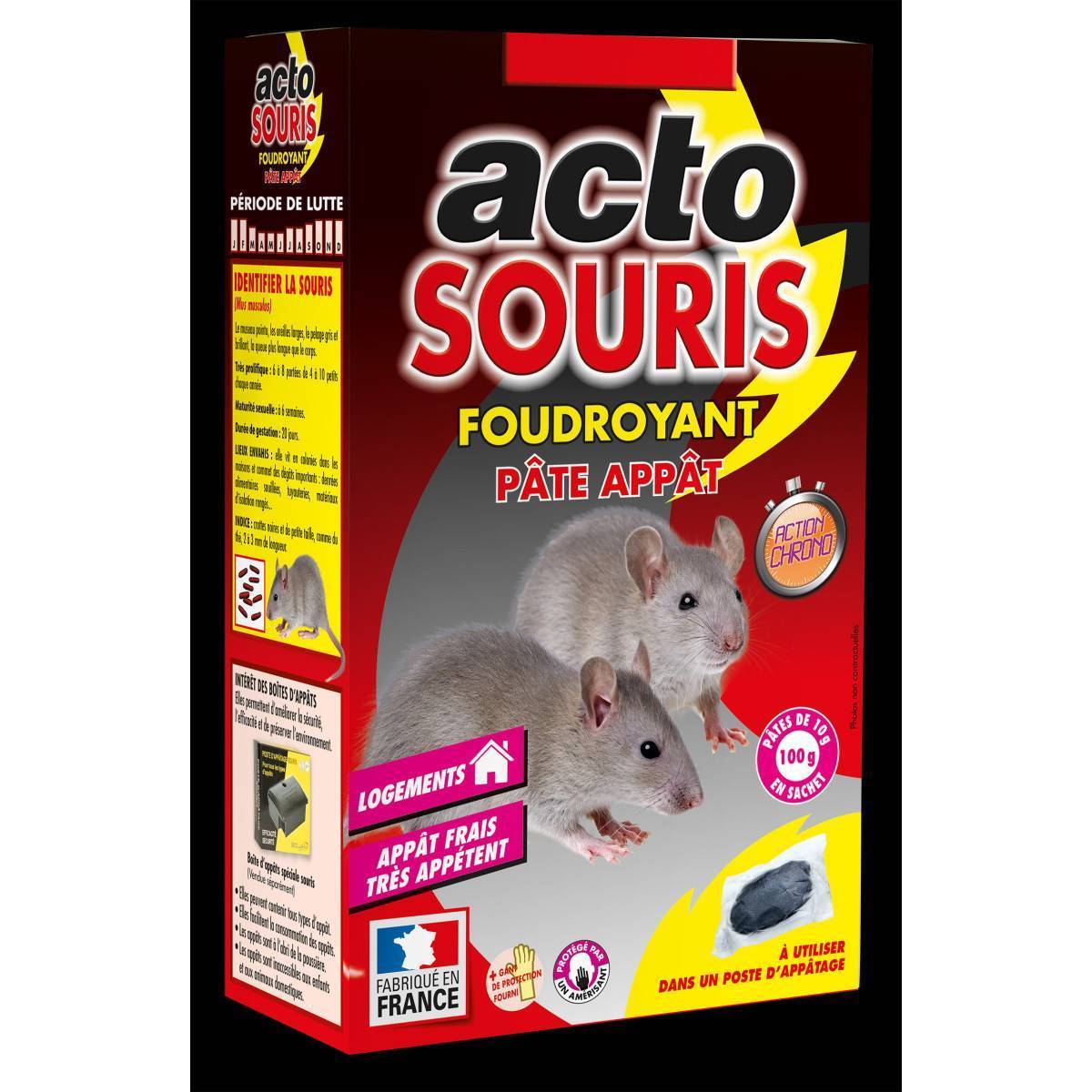 Acto - ACTO SOURIS Foudroyant Pâte Appât - Appât Souricide Puissant - Imagen 1