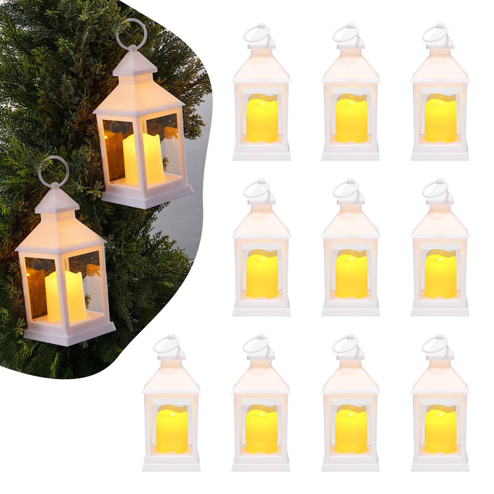 VEVOR Lanterne Bougie Électrique Décorative Extérieur LED sans Flamme Lot de 12 - Image 1