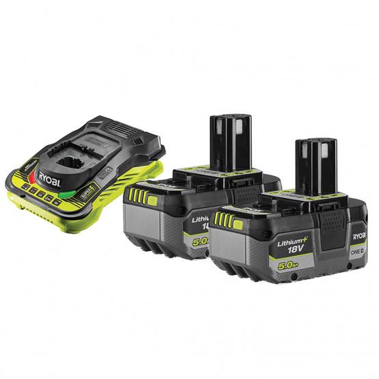 Ryobi - Pack énergie 18V ONE+ : Chargeur rapide RC18150 + 2 Batteries RB1850XG 5,0Ah RYOBI - Image 1