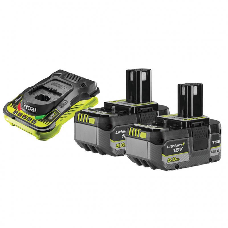 Ryobi - Pack énergie 18V ONE+ : Chargeur rapide RC18150 + 2 Batteries RB1850XG 5,0Ah RYOBI - Image 1